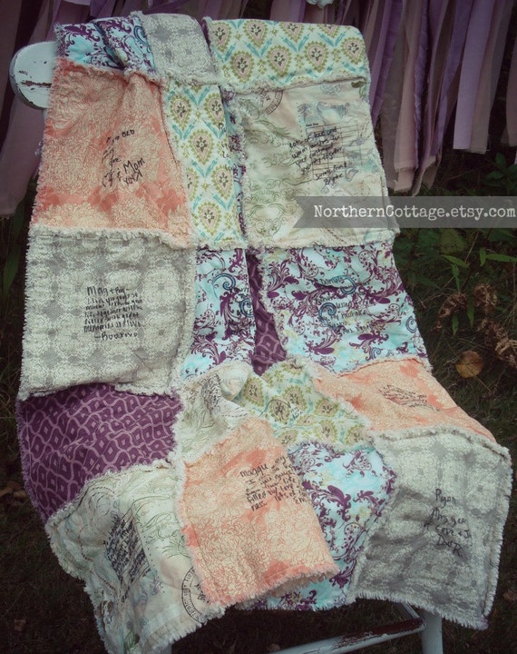Wedding Guest Book // Rag Quilt SPeCiaL DaY by NorthernCottage