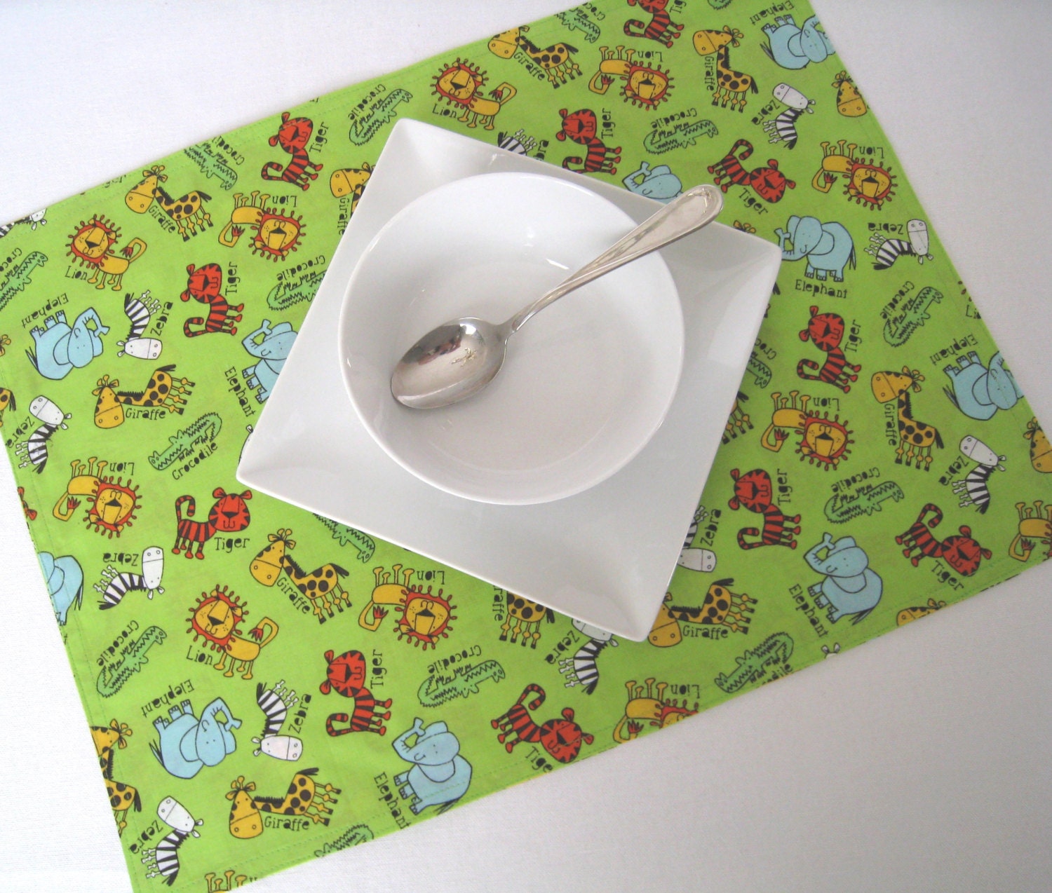 Children Reversible Placemats Zoo Animals Place Mats Kids