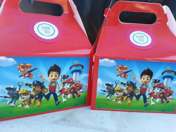 Paw Patrol Birthday Party Paper Favor Boxes by JennexPartySupply