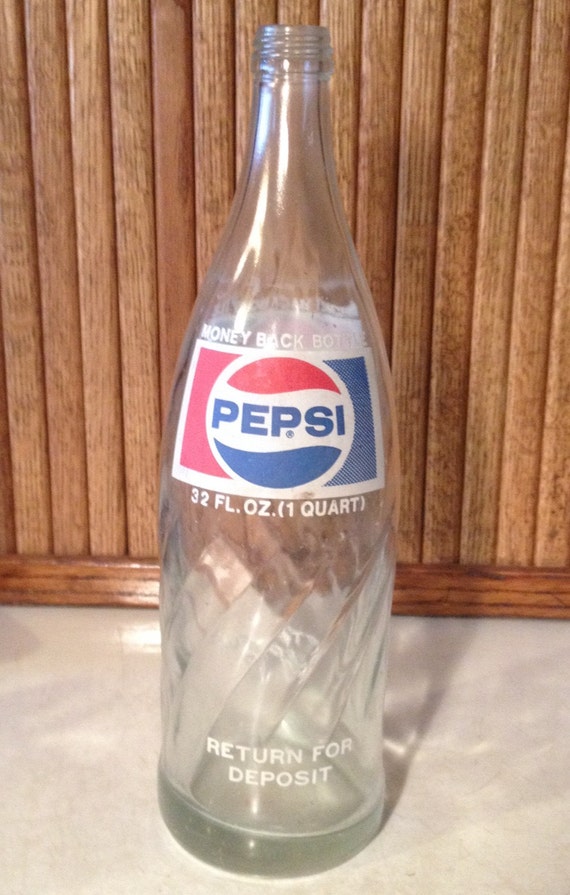 Items similar to Vintage Pepsi Bottle 32 ounce Money Back Bottle Return ...