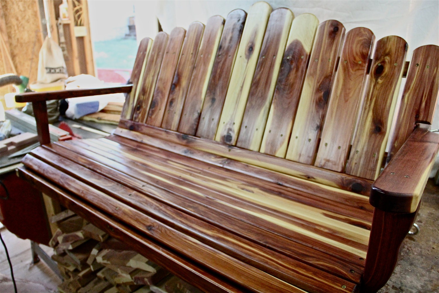 porch swing wooden porch swing cedar swing swing 5ft.