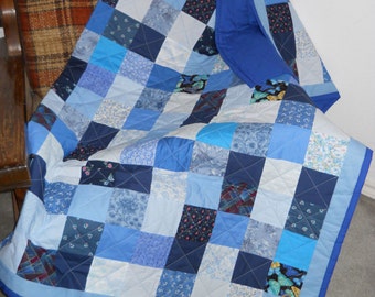 Patchwork Quilt - Shades of blue