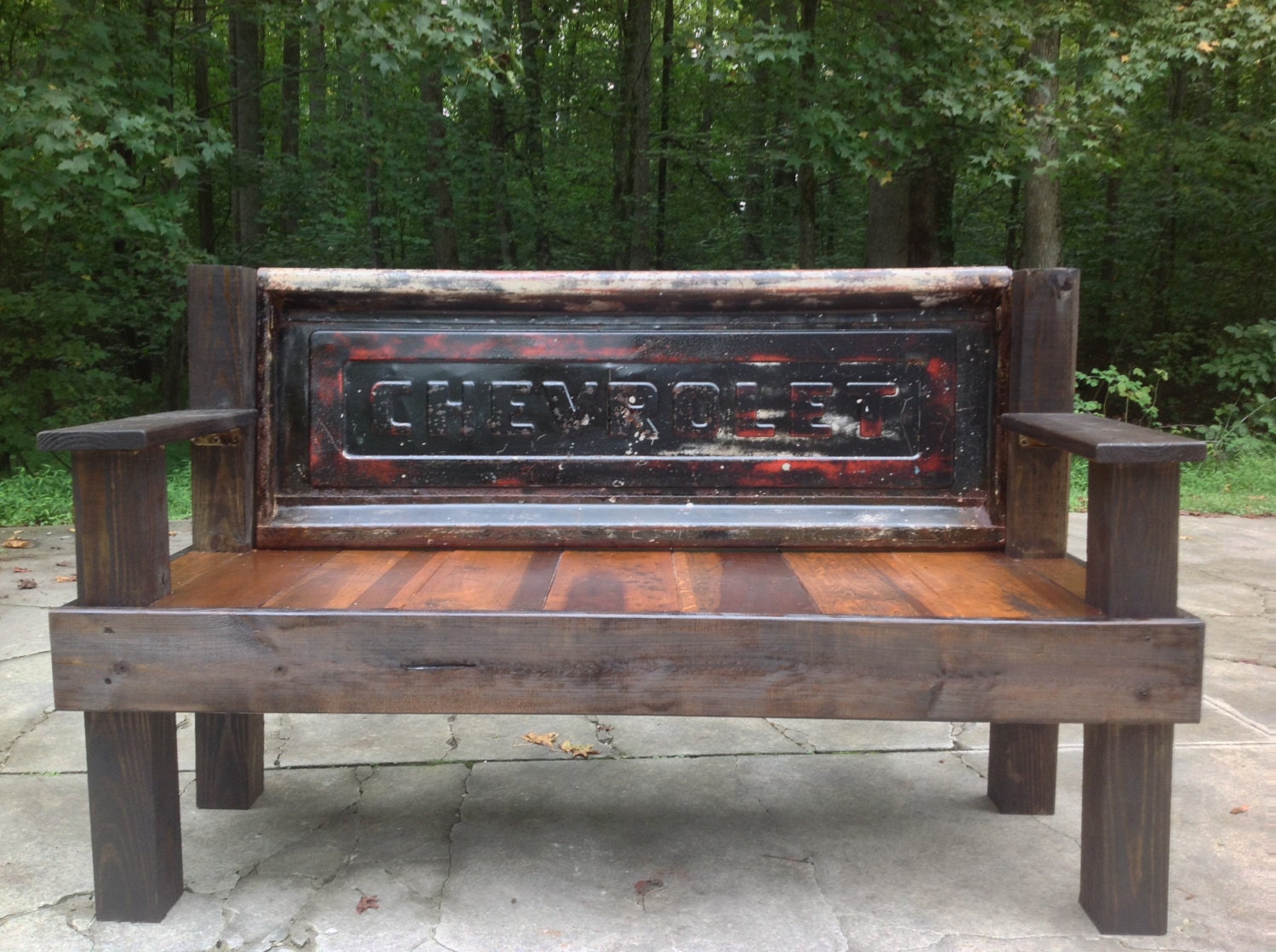Antique Vintage Custom made Chevy Chevrolet Tailgate Bench