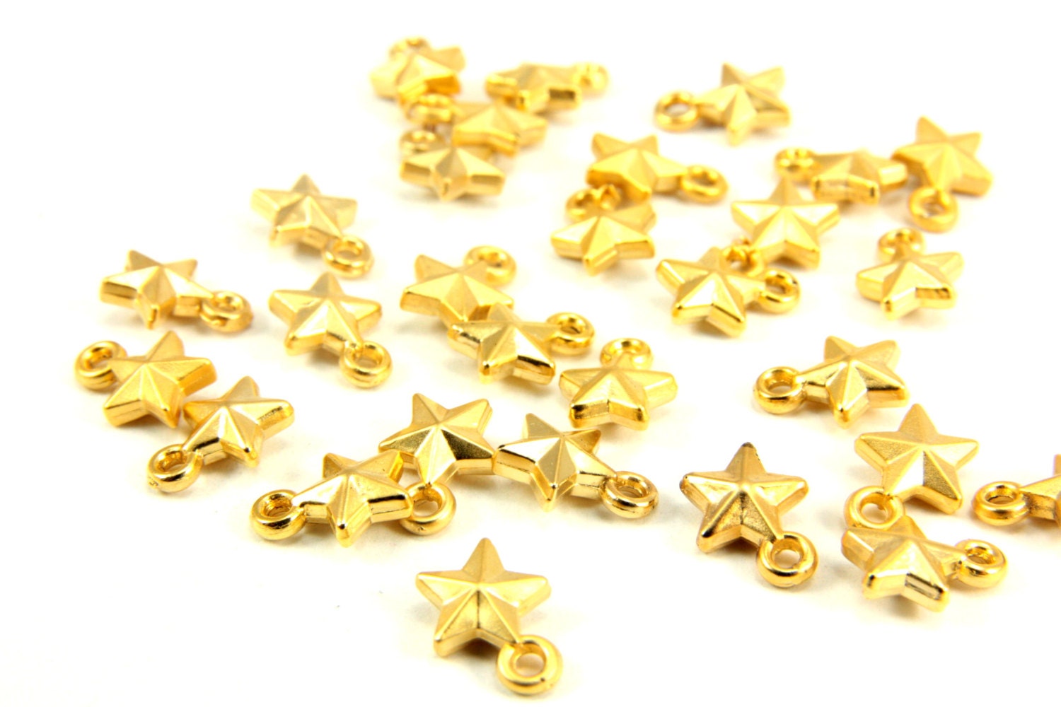 15 pcs Mini Gold Charm Tiny Star Gold Charm Matt Gold Charm