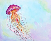 Items similar to Jellyfish - 8x10 Watercolor Art Print on Etsy