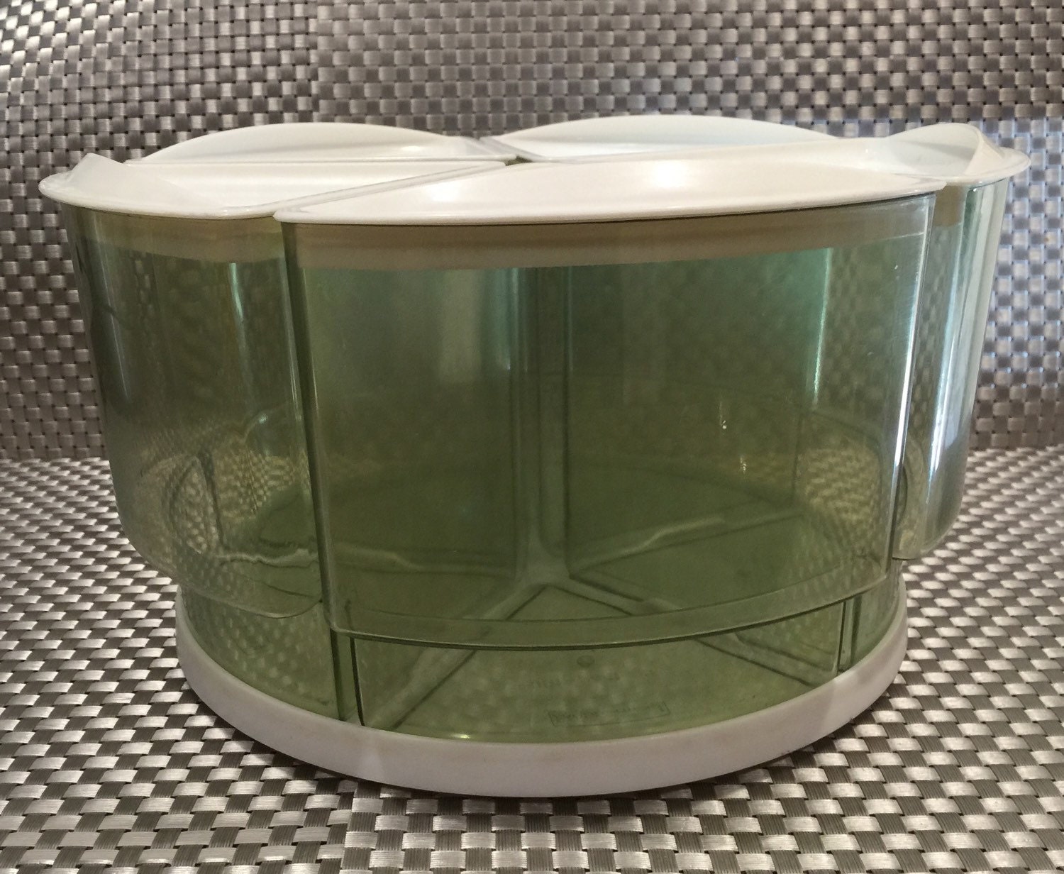 Retro Rubbermaid Lazy Susan Plastic Canister Set Green