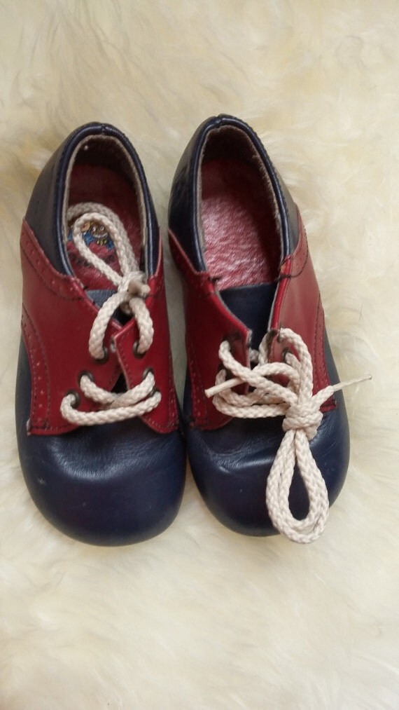 Items similar to Buster Brown Blue and Red Oxford or Saddle Shoes ...