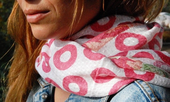 Cute infinity scarf, Shawl, Women & Men Bohemian Scarves, Long Soft knit scarf, Print Scarf, Cotton Fashion Spring Design