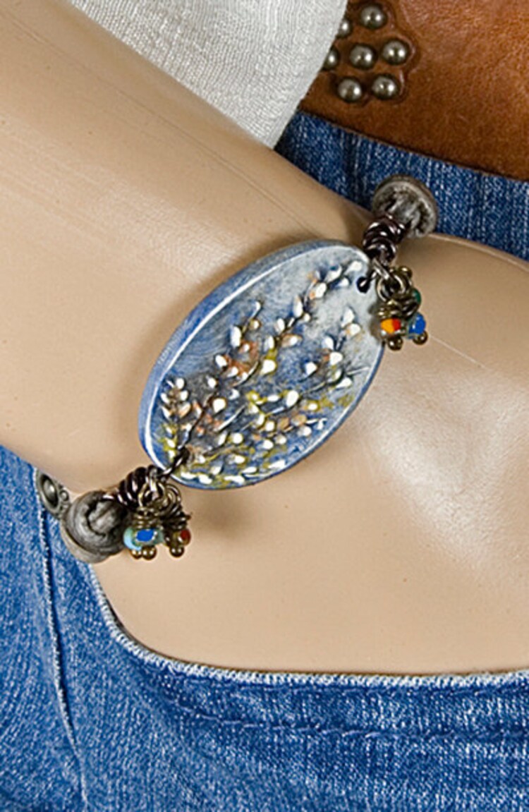 Blue cuff bracelet Nature inspired by MountainLakeJewelry