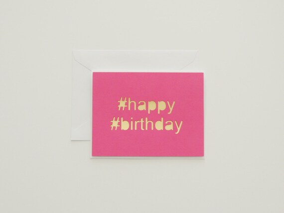 Items similar to Hashtag! #Happy #Birthday - Handmade Happy Birthday ...