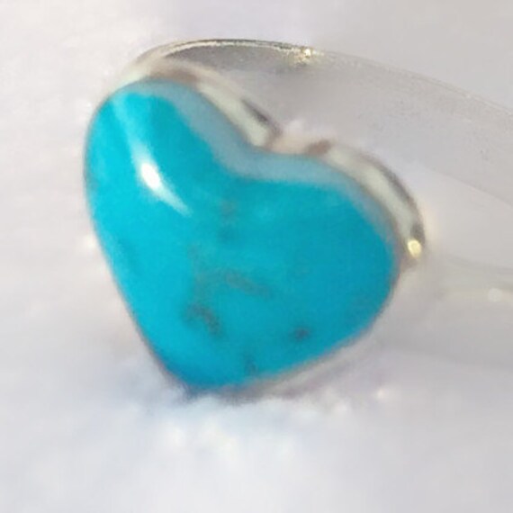 Turquoise Stone Mosaic In lay Ring Set in Fine by VintageDayzFound