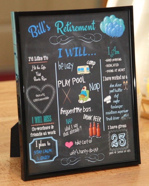 Chalk Board Retirement Sign Customized Retirement