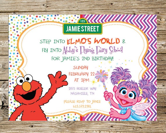 Abby And Elmo Birthday Invitations 4