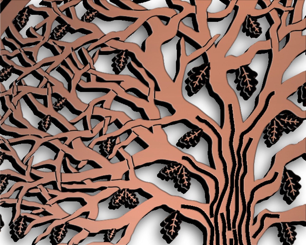 Tree of Life Hanging Metallic Laser Cut and Engraved Wall Art