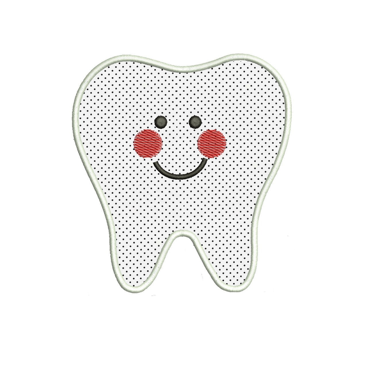 Tooth Applique Machine Embroidery Digitized Design Design