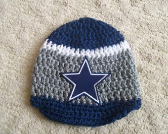 New Handmade Crochet Dallas Cowboy Baby Hat (0-3 month)