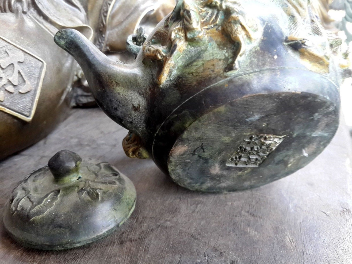 Vintage Vietnam Brass Teapot Handmade Teapot