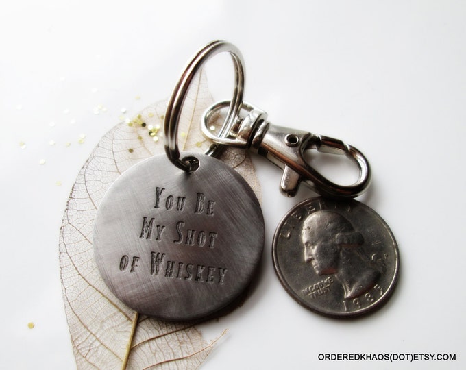 Customizable Engraved Medium Stainless Distressed Custom Phrase Keychain or Dog-Tag for Med/Large Pets, Customize me with your own phrases