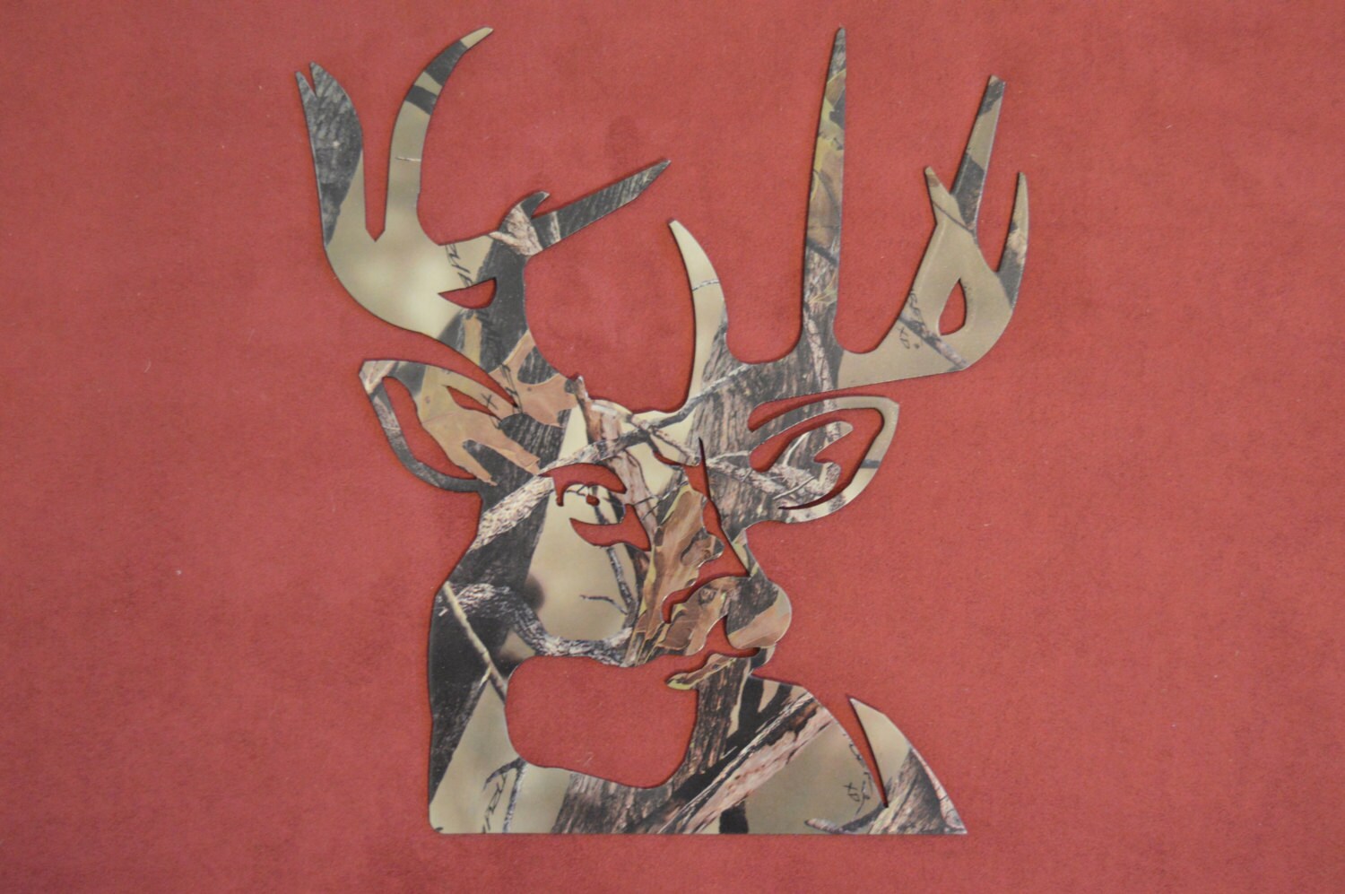 deer head metal cutout sign steel wall art by captureitinsteel