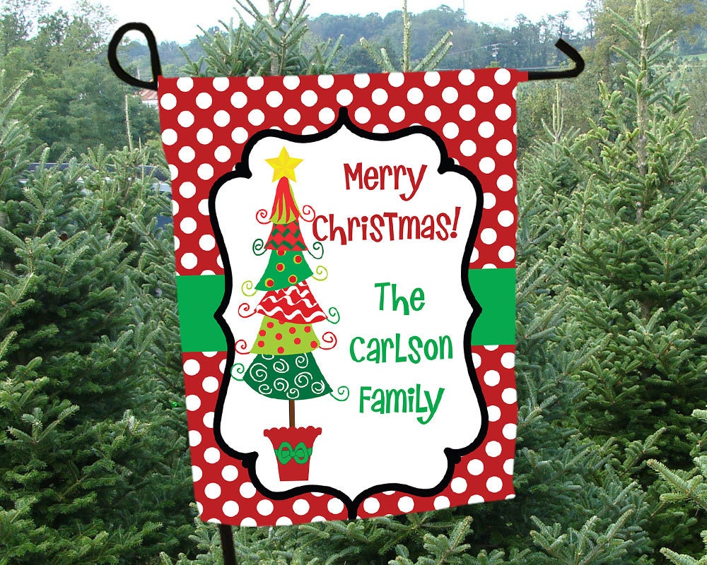 Christmas Garden Flag Personalized Christmas by onesassysister