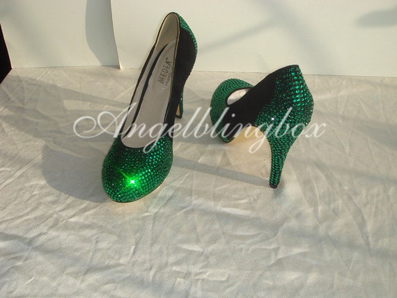 dark green prom shoes