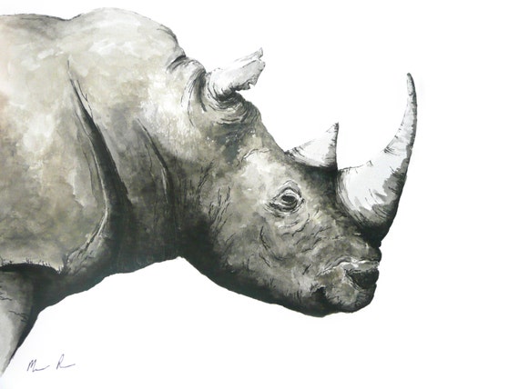 Rhino: Print by MDavidGallery on Etsy