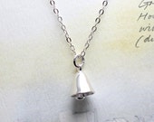 Silver Bell Necklace,Bell necklace,Good Luck Charm, Bell ,Minimalist Simple Necklace, Bell Jewelry,