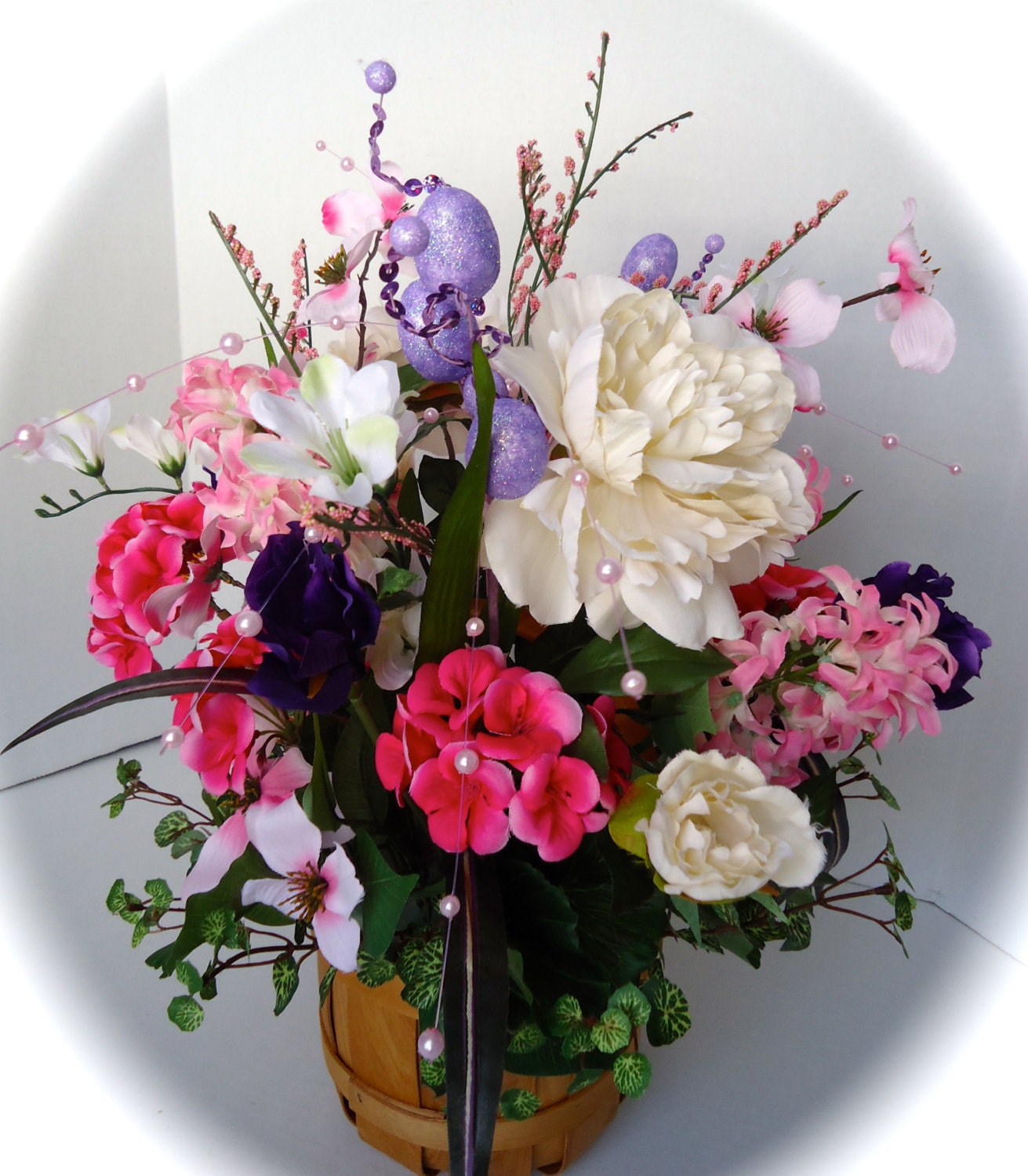 Silk Floral Easter Themed Arrangement by NaturesTrueArt on Etsy