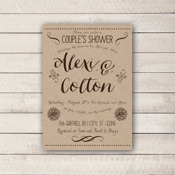 Rustic Couples Shower Invitations 1