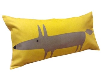 Scion Mr Fox Yellow Bolster Cushion Cover