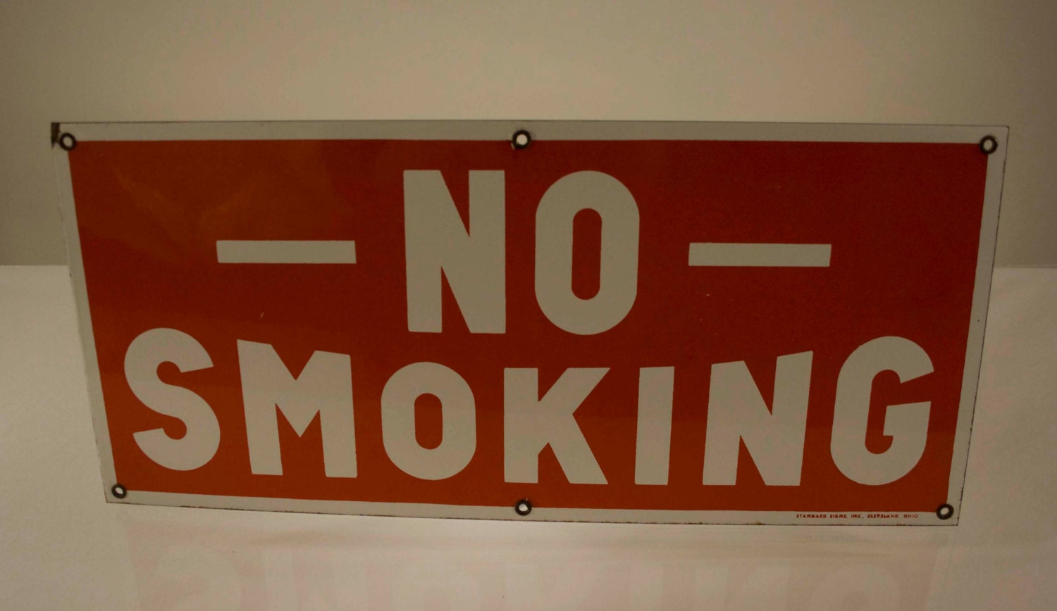 Metal Sign / No Smoking Sign / Red and White by EclecticRescue