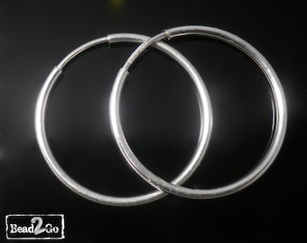 925 Sterling Silver HOOPS Earrings Sleeper Earrings 22 x 1mm Various Quantity 1, 2 or 5 Pairs. Classic Silver Hoops Bulk Wholesale