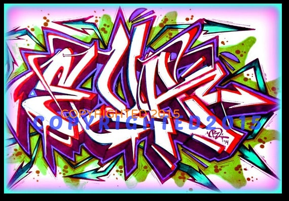 Your Name in Graffiti on Canvas by 564533 on Etsy