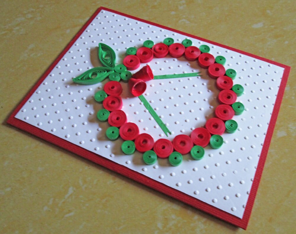 Christmas Card Paper Quilling Embossed Card Quilled