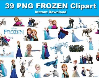 INSTANT DL- 39 PNG Disney Frozen Clipart - printable Digital Clipart Graphic Instant Download