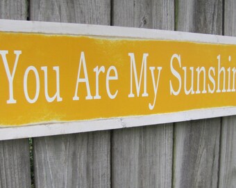You Are My Sunshine Wood Sign Childrens Room Wooden Sign Woodworking Word Art Yellow Sign Hand Painted Sign