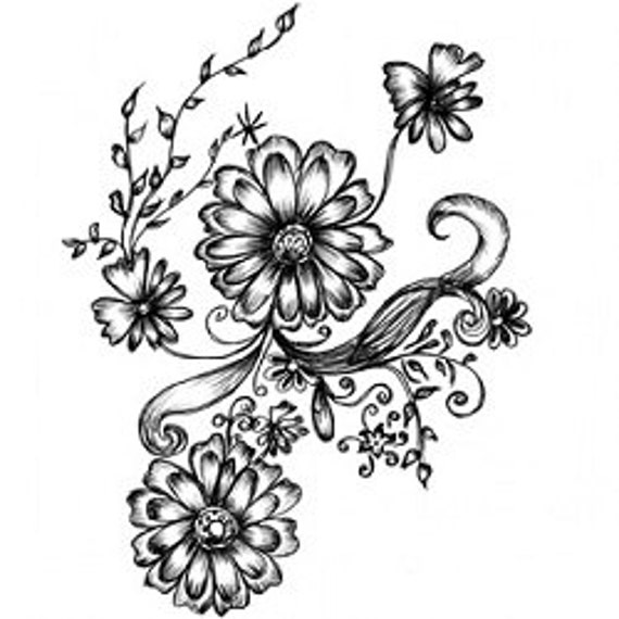 Flower Tattoo Cross Stitch Pattern