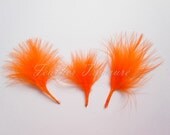 Selected Small TangerineTurkey Marabou Feathers, Orange Marabou, Orange Feathers, Fluffy Feathers, Natural Feathers, Millinery Feathers