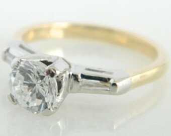 Vintage 14K Gold Cubic Zirconia Ring