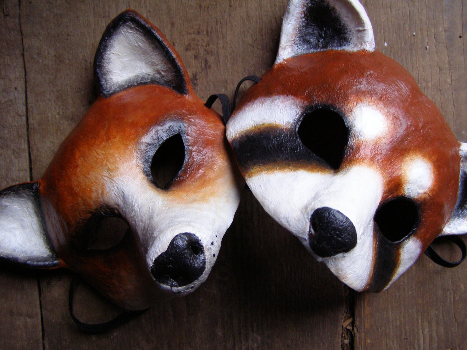Red panda mask Paper mache mask Animal mask Masquerade mask
