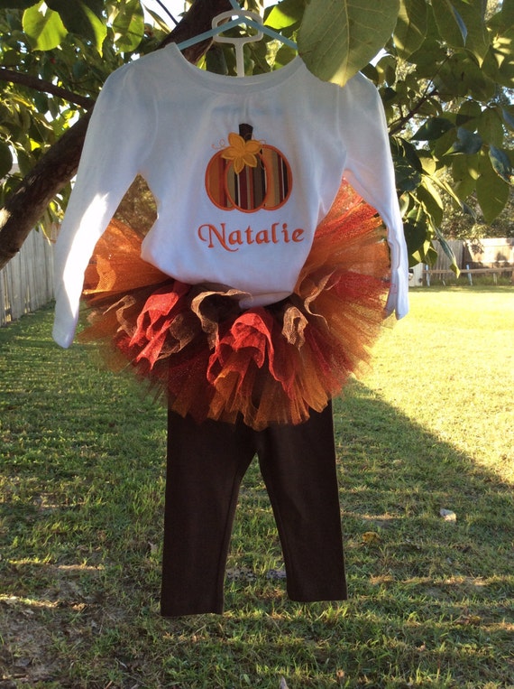 Items similar to Personalized Fall inspired tutu set on Etsy