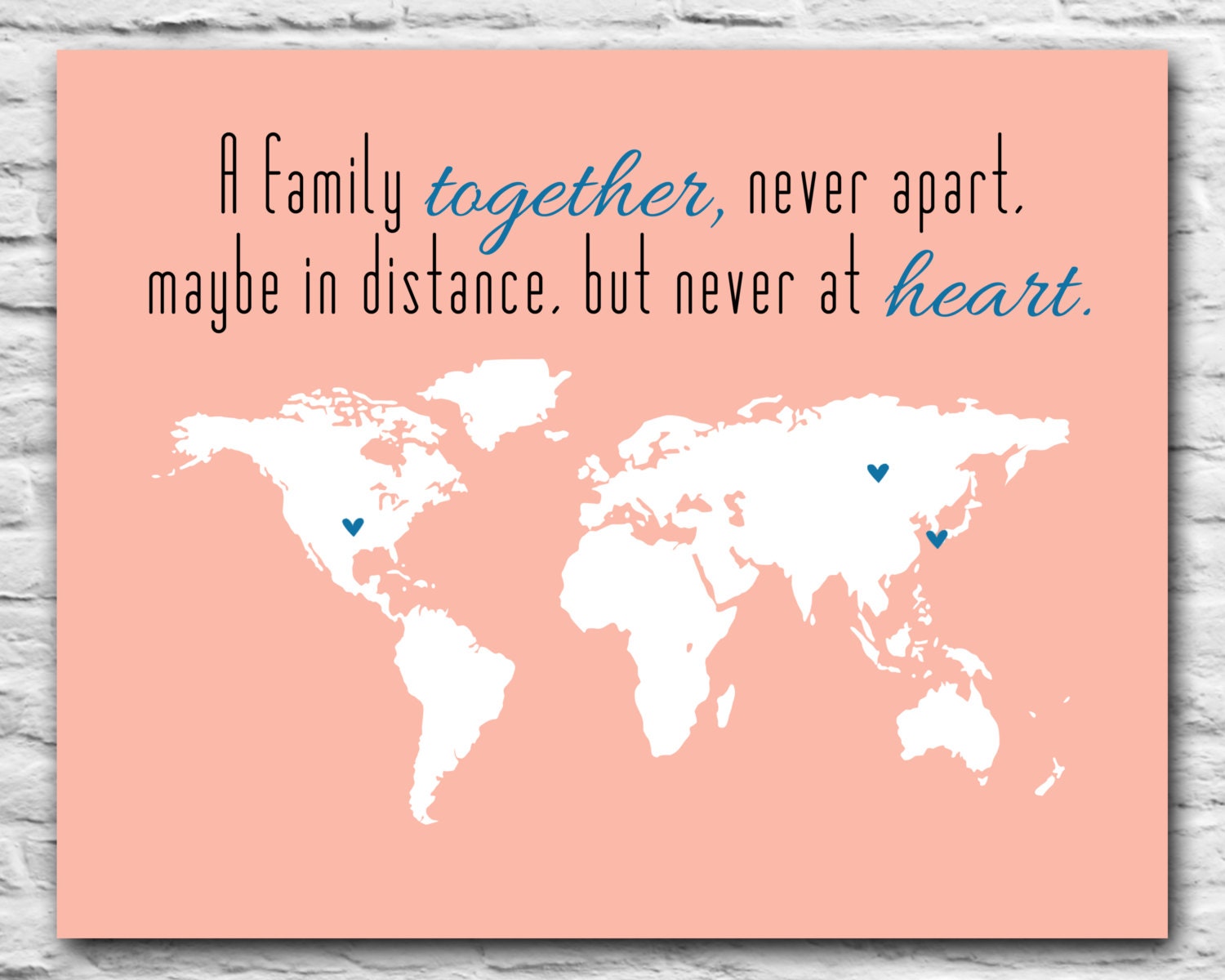 Personalized Family Print Long Distance Family Gift Print