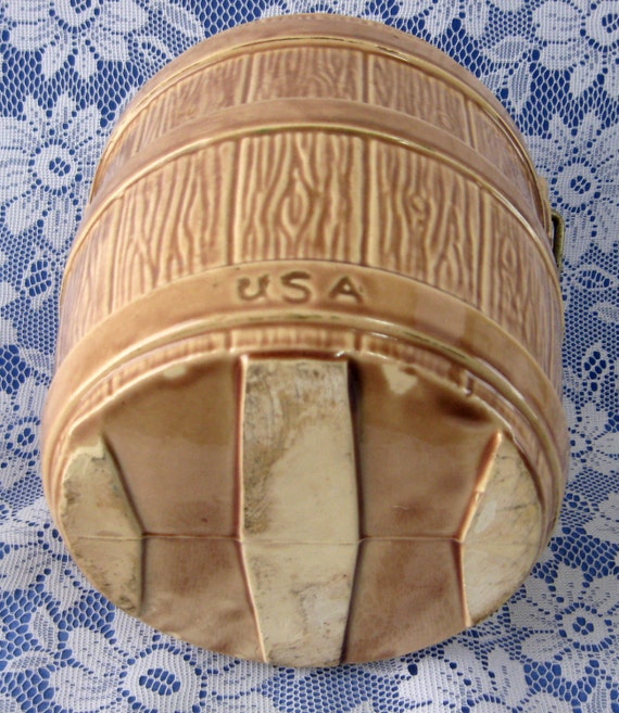 McCoy Oaken Bucket Cookie Jar With Bail 1960s by RuthsBargains