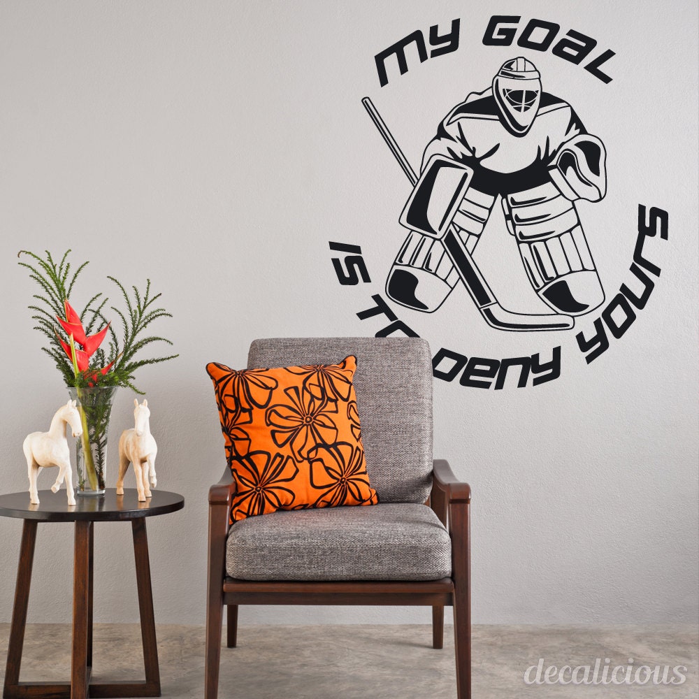 Hockey Wall Decal Large Decal Custom Name Decal Boys Room
