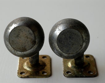 Vintage metal tread casters with swivel top plate / furniture ball caster wheels / heavy industrial French mid century restoration hardware