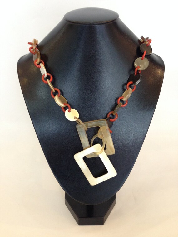 Horn Jewelry Chain Necklace Handmade dc00029 by lotussilk on Etsy