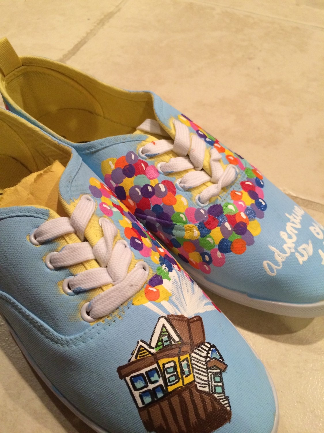 Disney pixars Up handpainted canvas shoes