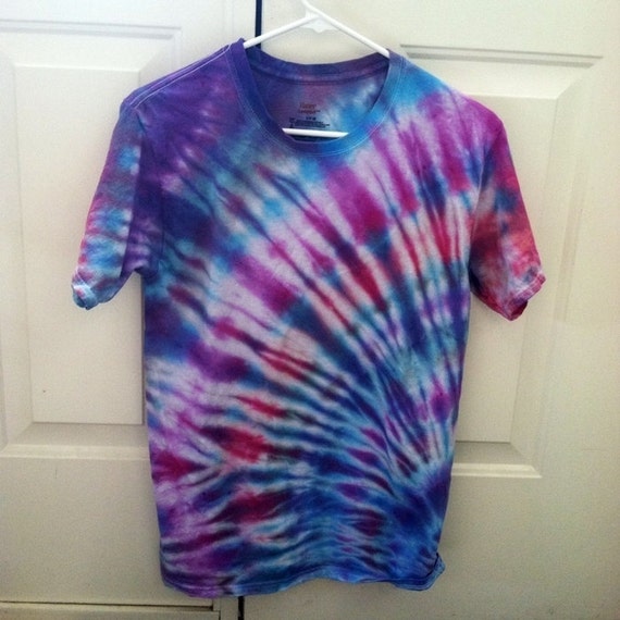 Small men's tie dyed cotton t-shirts by ThatColorfulLife on Etsy
