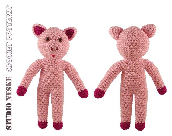 First birthday girl gift amigurumi pig PATTERN by StudioNyske