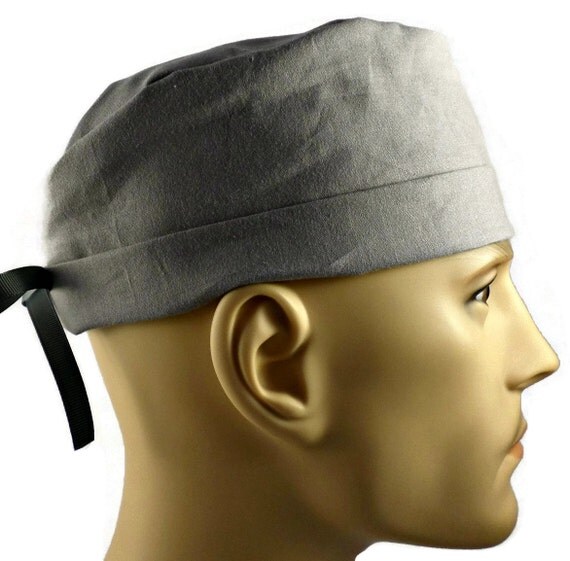 Men's Scrub Cap Hat in Heather Gray Solid by CrazyScrubCaps